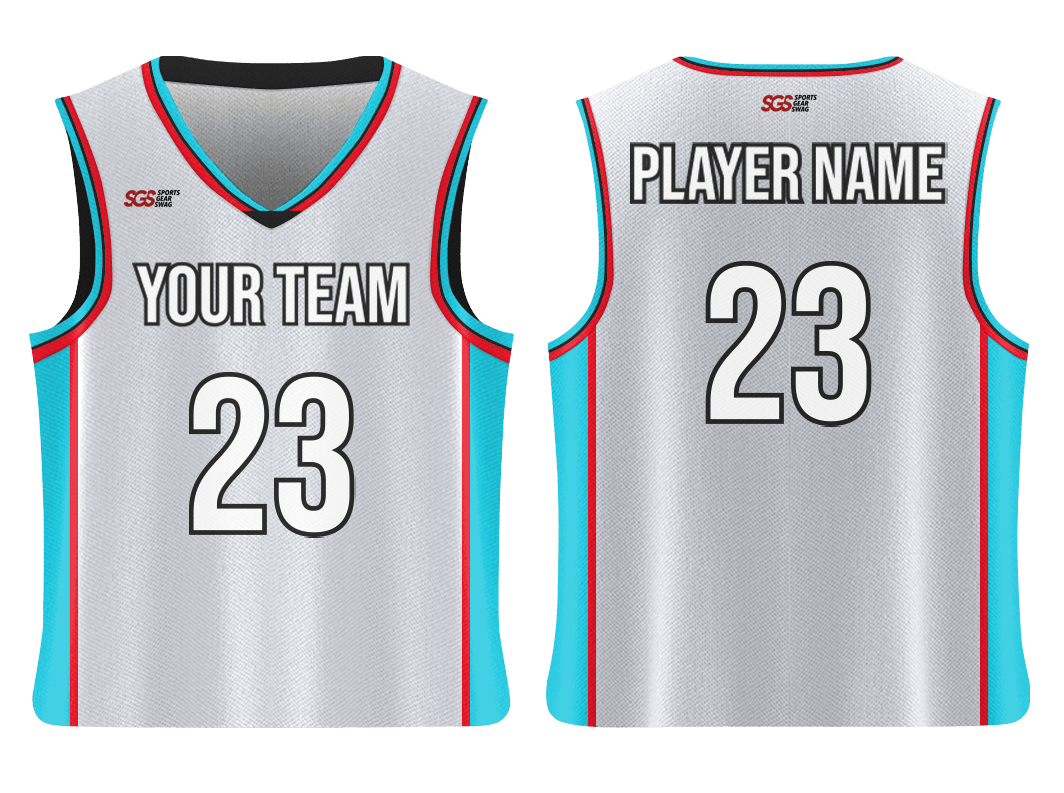 Custom modern white adult youth unisex basketball jersey - reversible uniform - Jersey