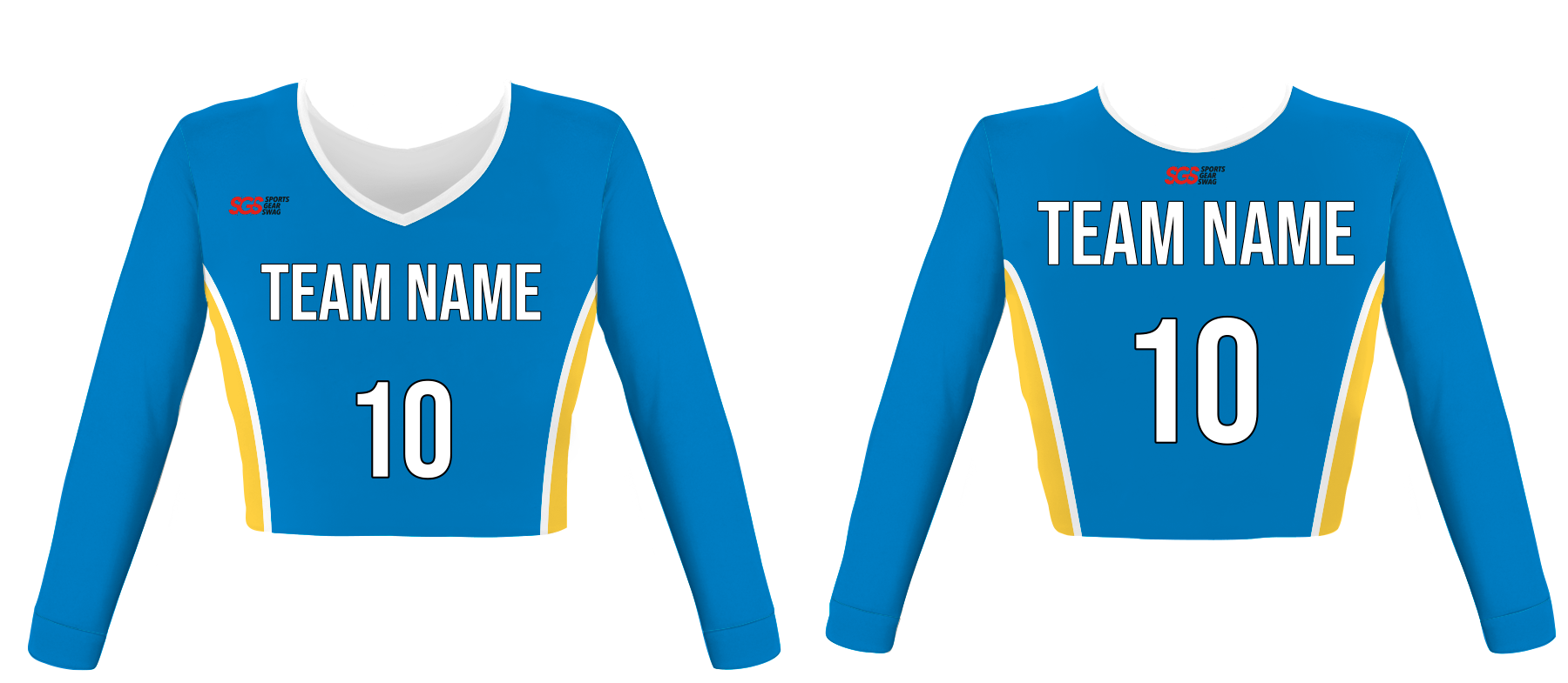 Custom yellow burst youth adult unisex long sleeve crop top jersey - Jersey