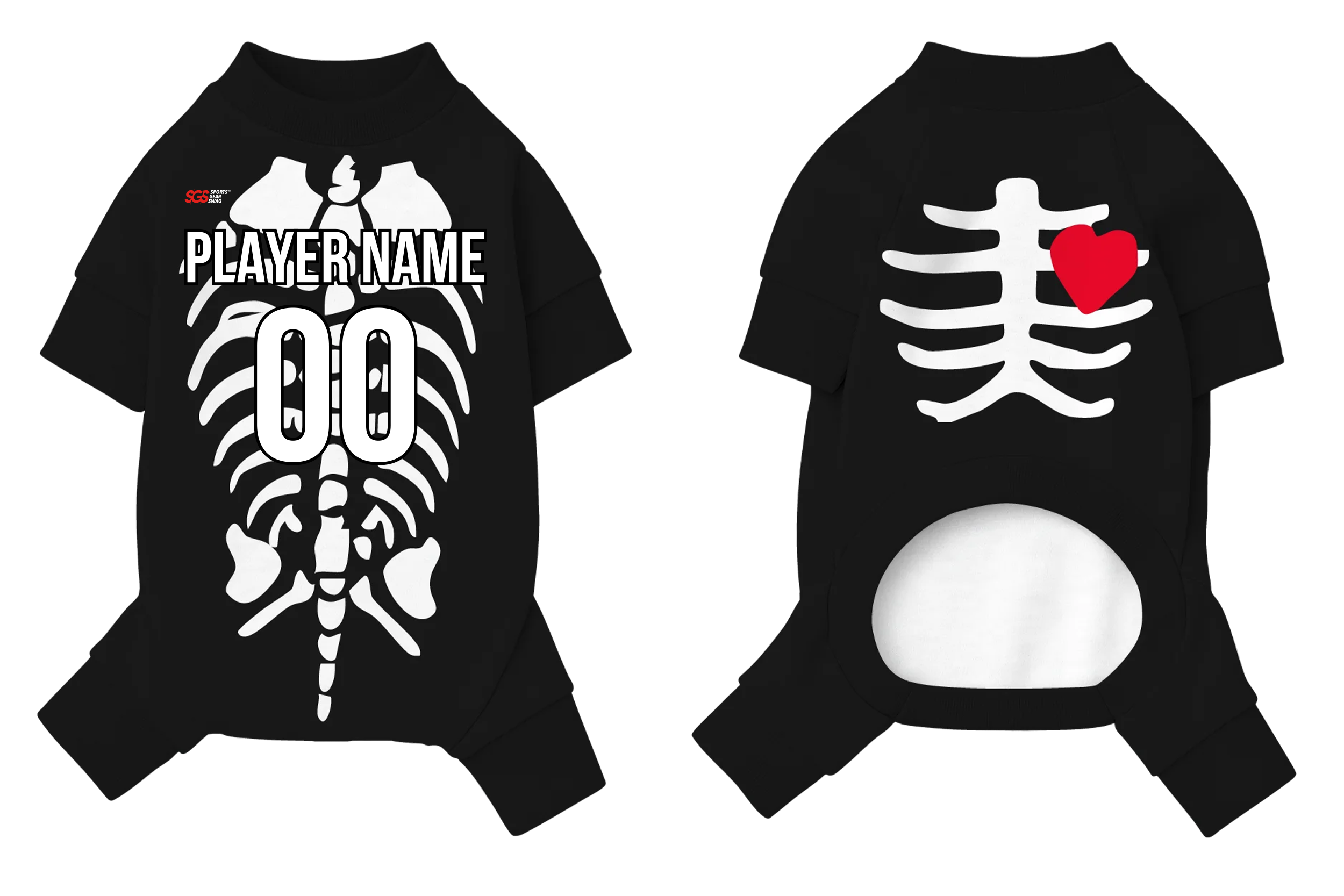Custom pet holiday pajama skeleton bones - Pets-pajama
