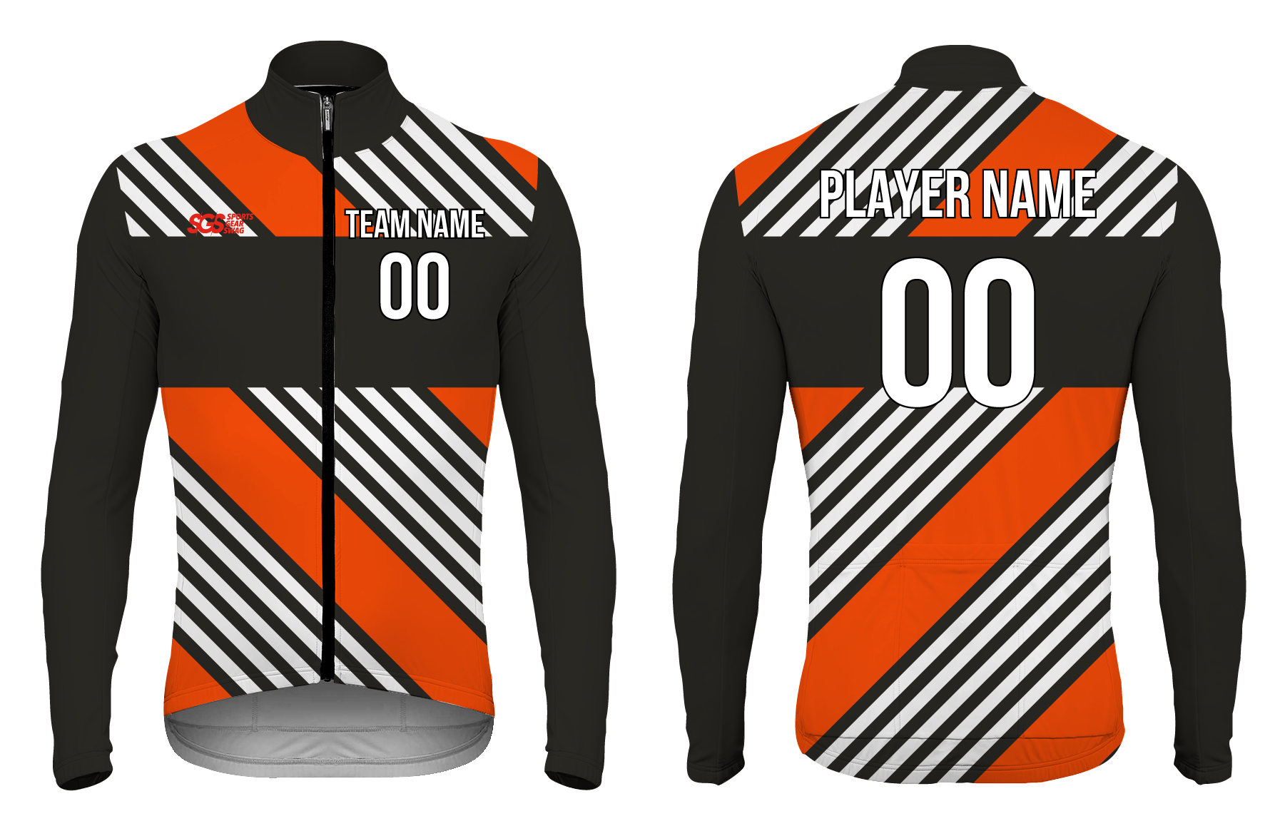 Custom cycling long sleeve adult youth unisex slant streak - Jersey