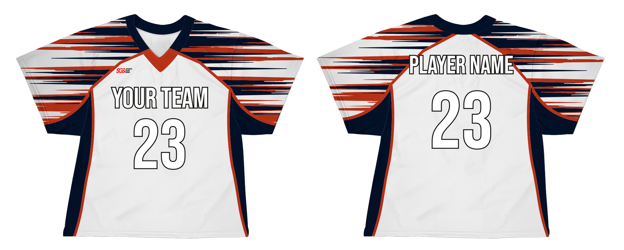 Custom shoulder arms stripes adult youth unisex lacrosse jerseys - reversible uniform - Jersey