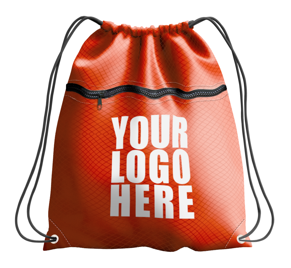 Red drawstring bag with zipper - Drawstring-bag
