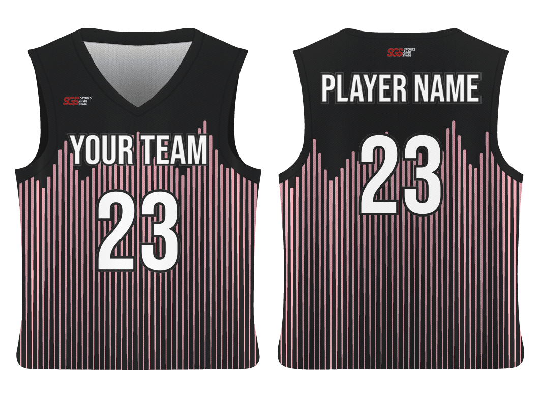 Custom sharp edge lines adult youth unisex basketball jersey - reversible uniform - Jersey