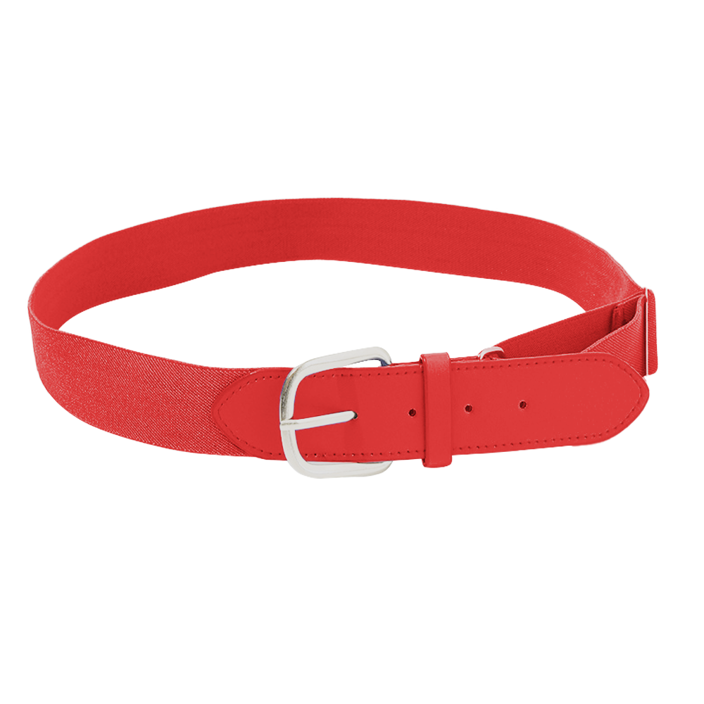 Red adult youth unisex baseball leather belt - Baseball-belts