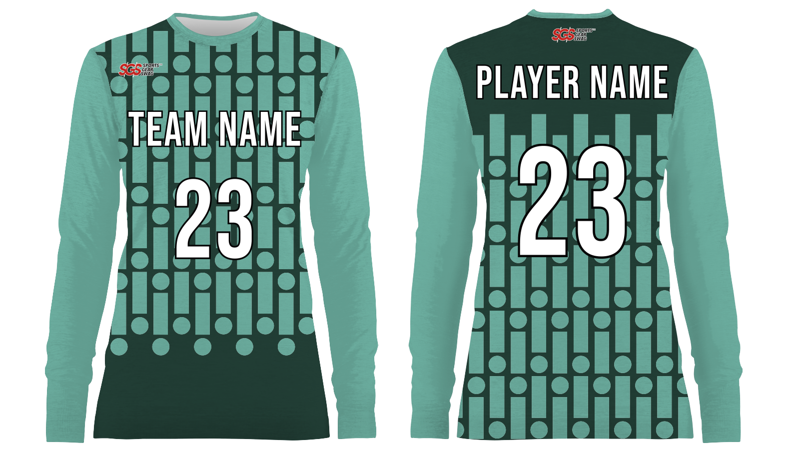 Custom digital shapes adult youth unisex long sleeves soccer jerseys - Jersey