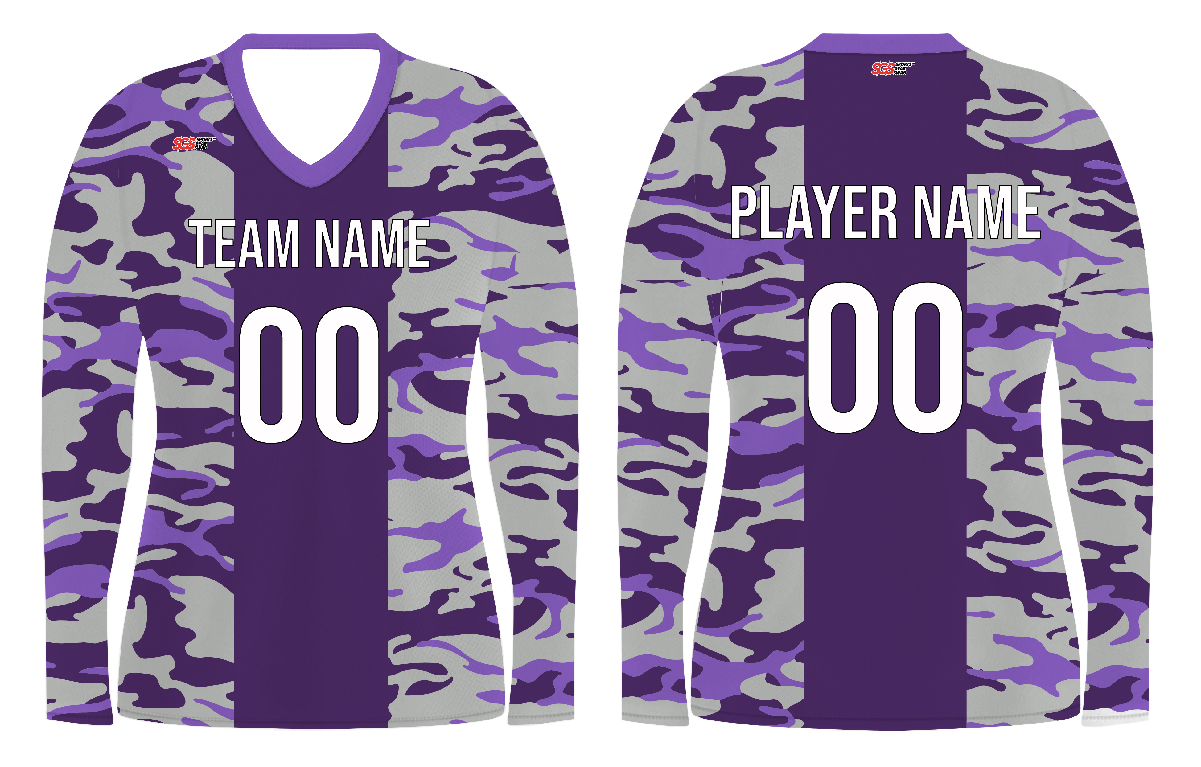 Custom abstract camo adult youth unisex volleyball long sleeve jersey - Jersey
