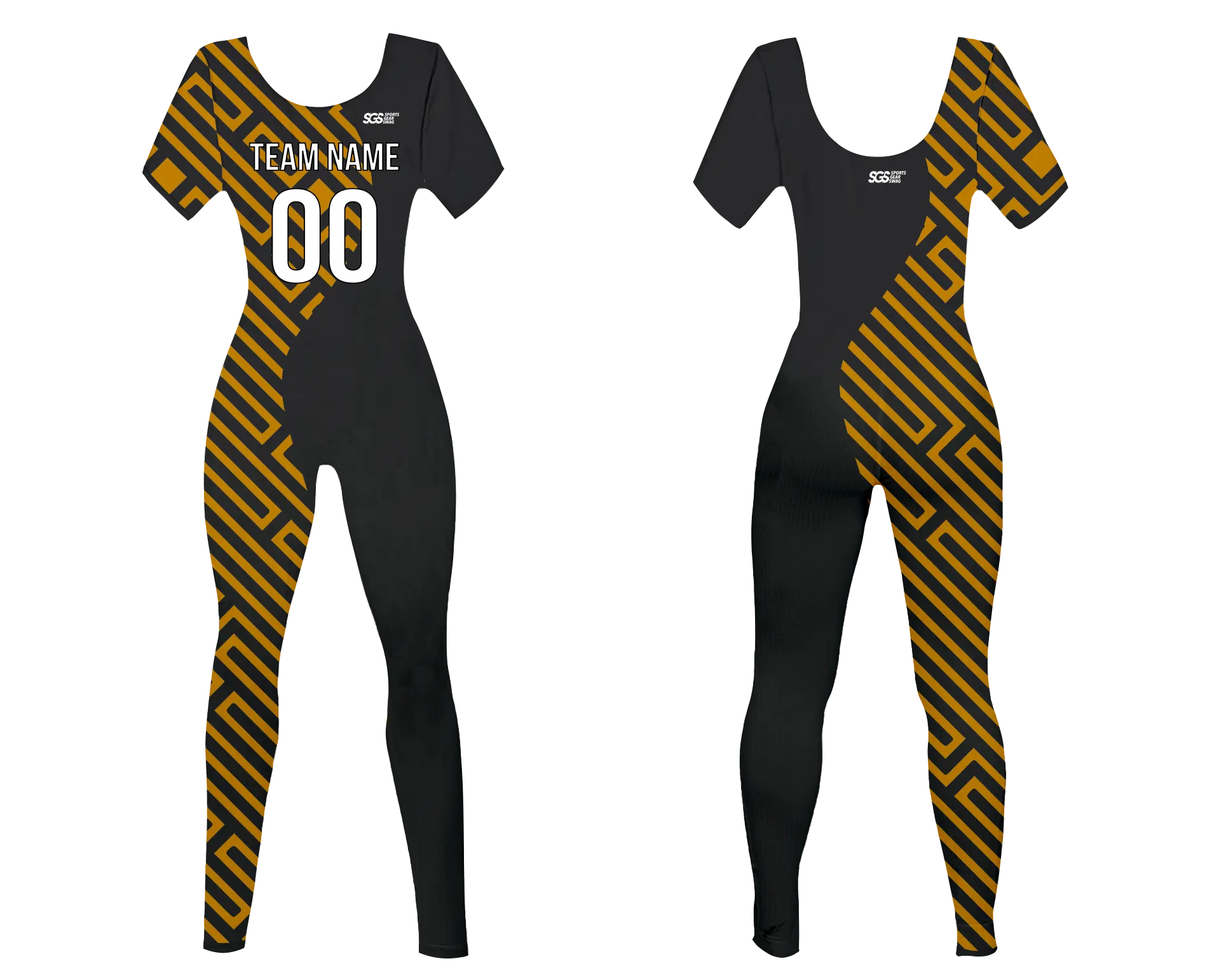 Custom women short sleeve dance bodysuit timeless stripes - Dance-bodysuits