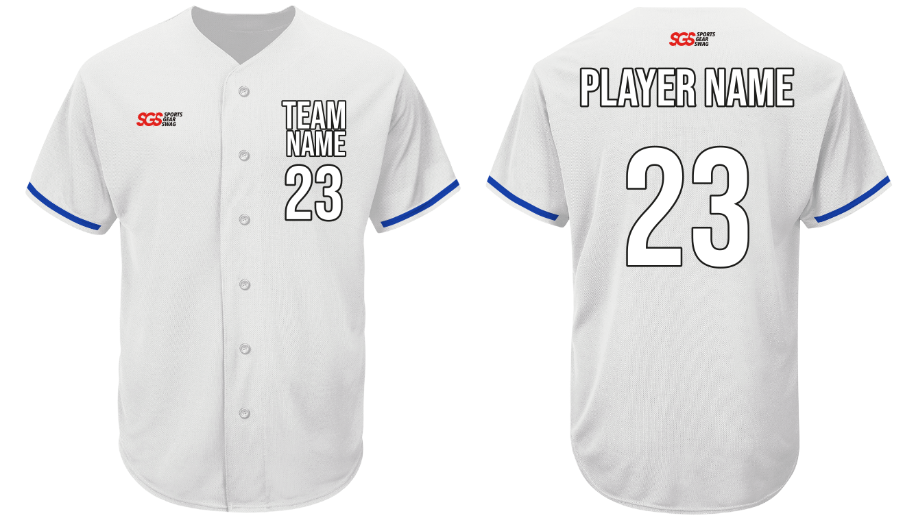 Custom seabreeze white adult youth unisex full buttons softball jersey - Jersey