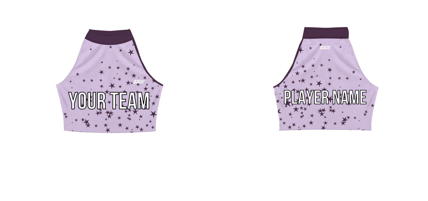 Custom glow starry cheerleading sleeveless crop top uniform - Jersey