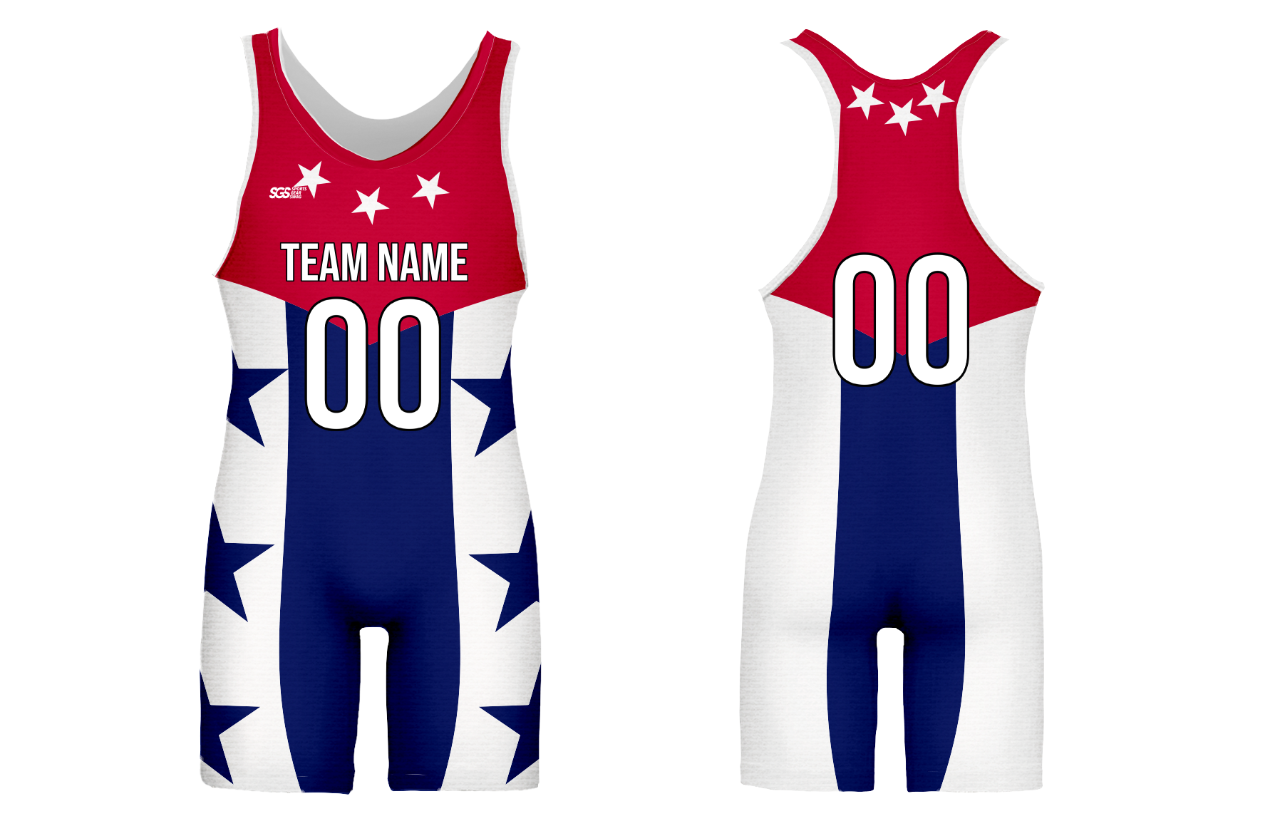 Custom adult youth unisex powerlifting suits stars & bars - Powerlifting-singlets