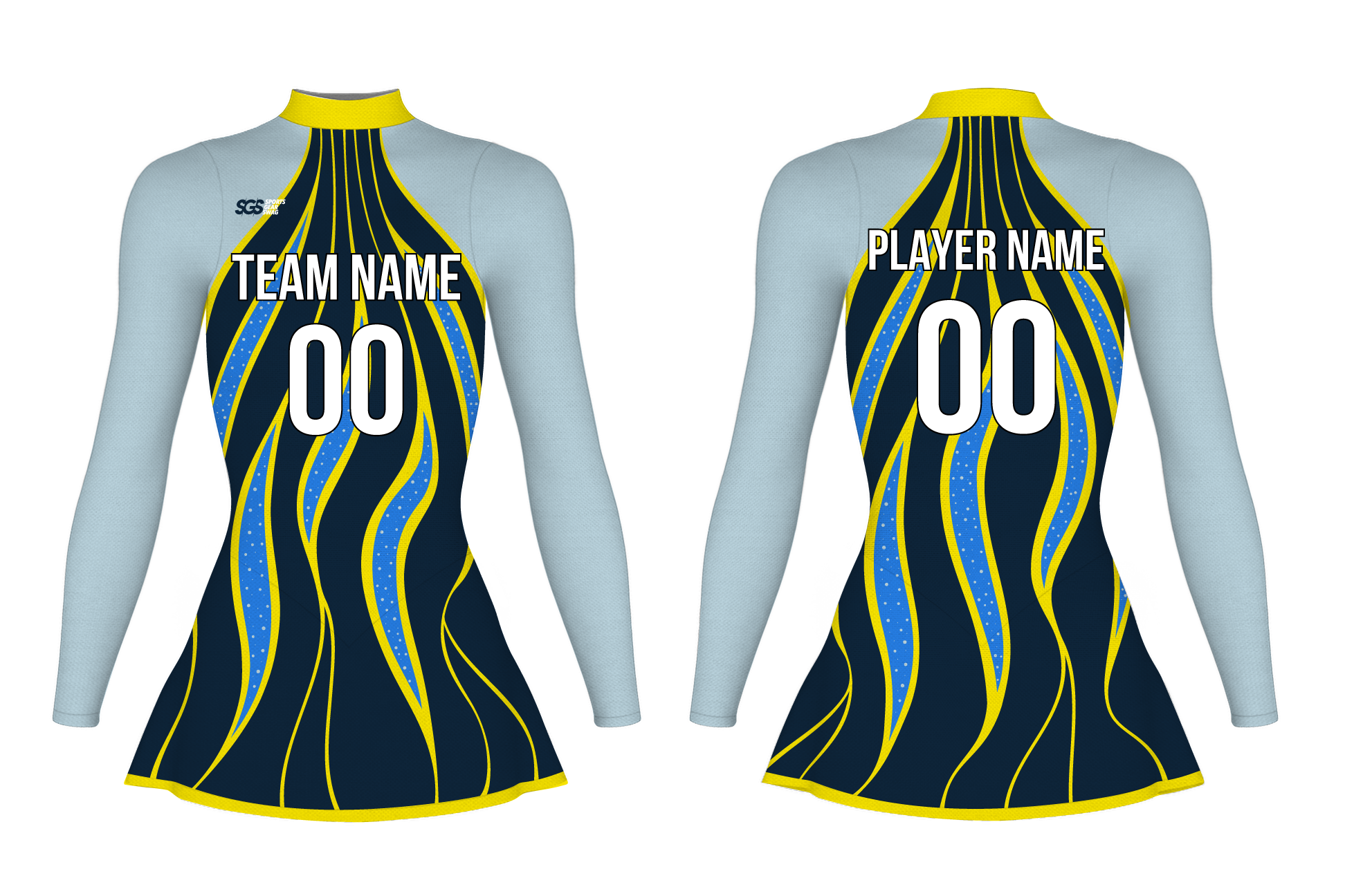 Custom figure skating long sleeve one piece uniform peacock fantasy adult youth plain skirt - Figure-skating-one-piece-uniforms