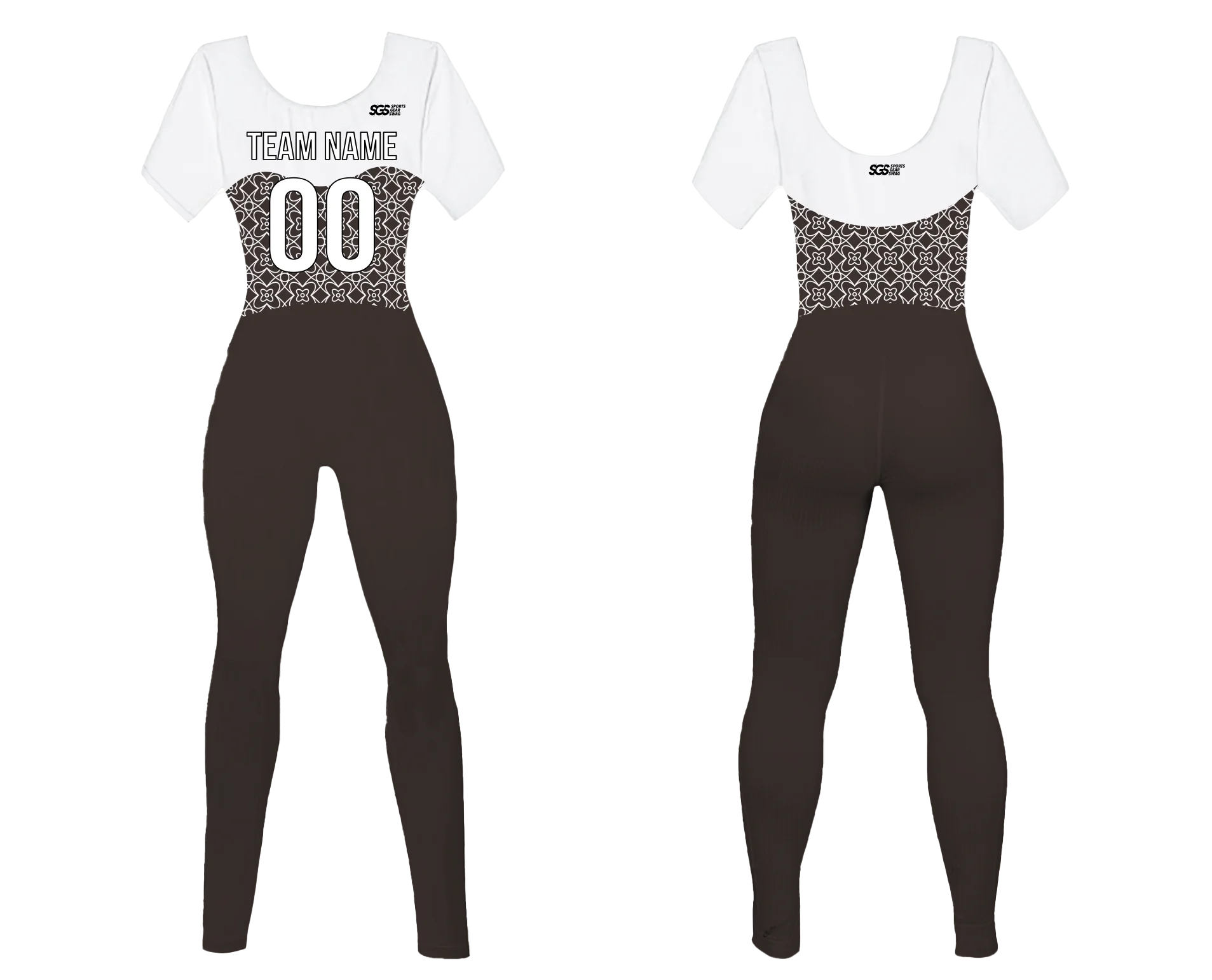 Custom women short sleeve dance bodysuit earthy petals - Dance-bodysuits