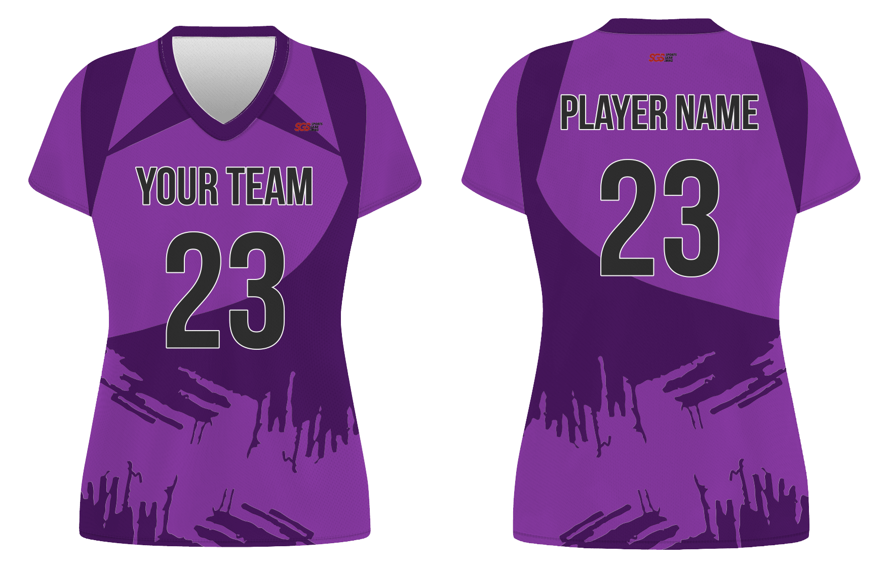 Custom purple abstract adult youth volleyball jersey - Jersey