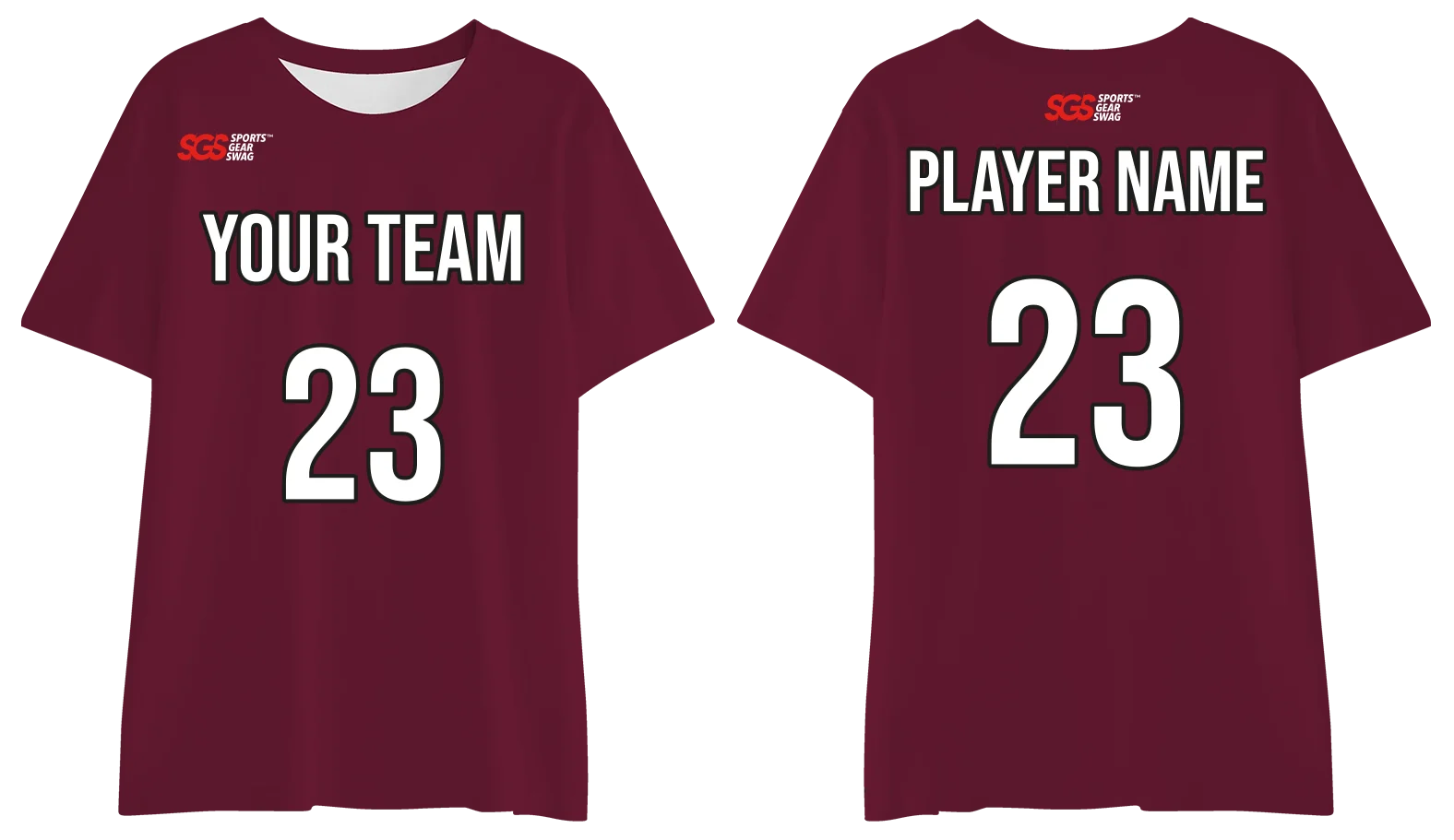 Custom dark maroon adult youth unisex comfort short-sleeve t shirt - Jersey