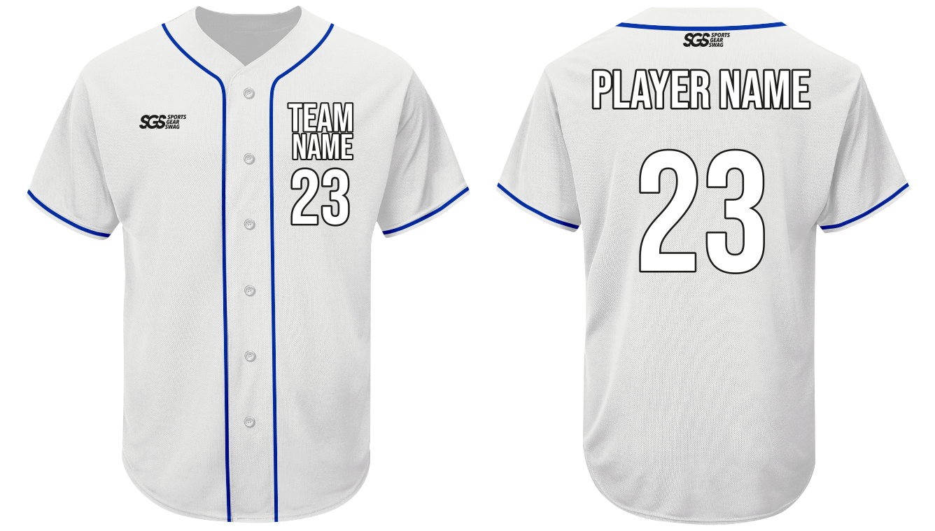 Custom surf white adult youth unisex full buttons softball jersey - Jersey