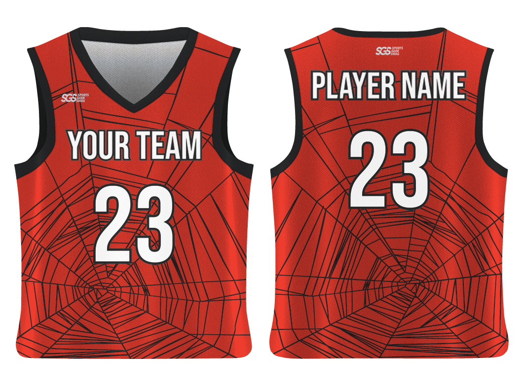 Custom spider web animal adult youth unisex basketball jersey - reversible uniform - Jersey