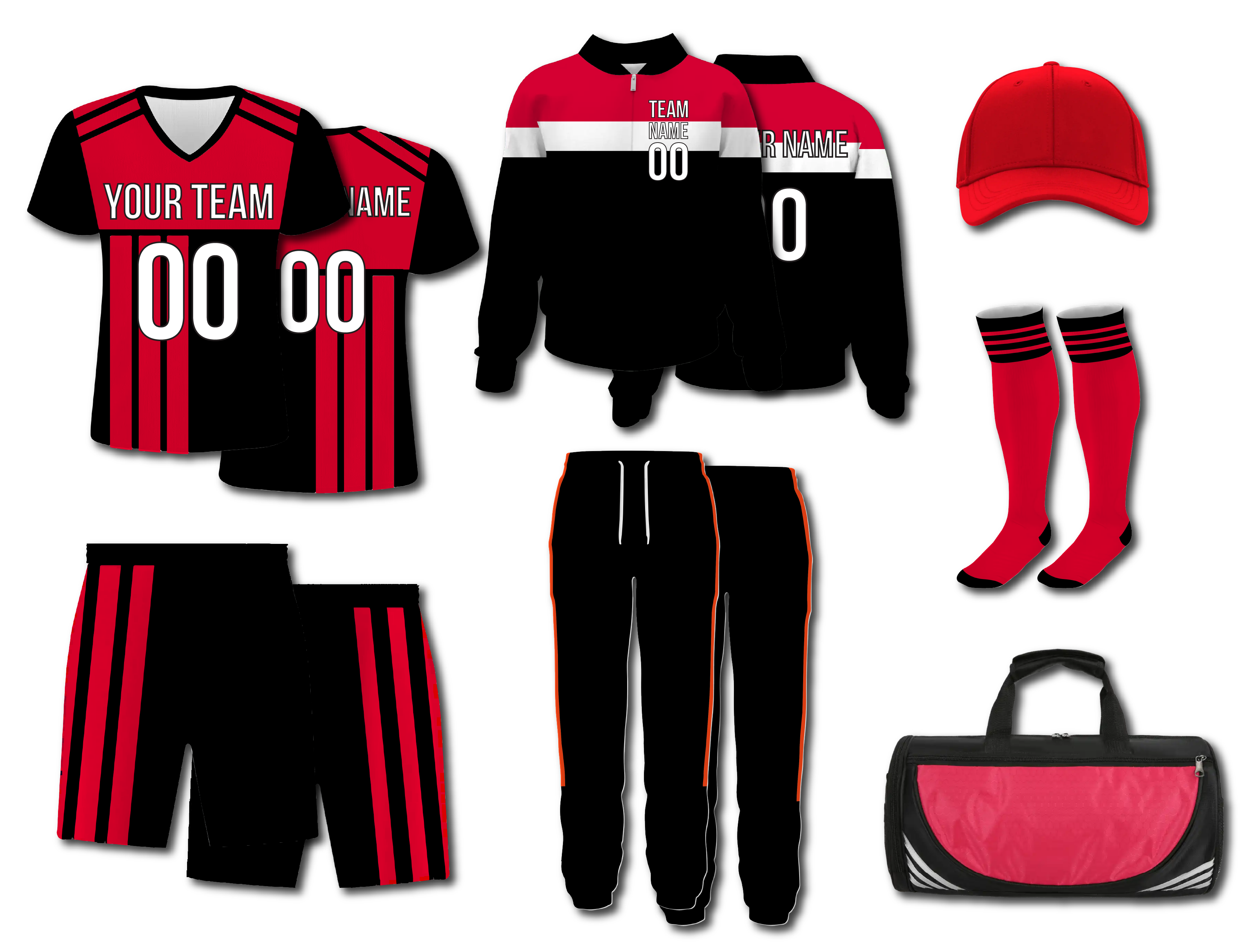 Custom triple lines stripes adult youth soccer jersey - Jersey