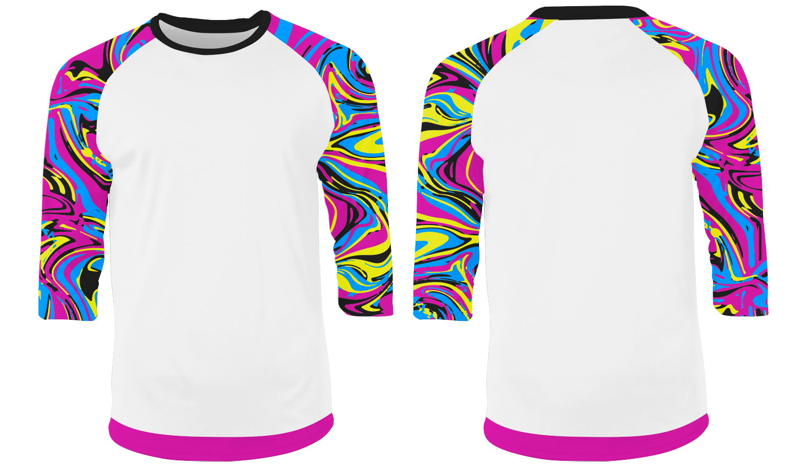 Custom crayon design 3/4 sleeve adult youth unisex shirt - Shirt-3-4-sleeve