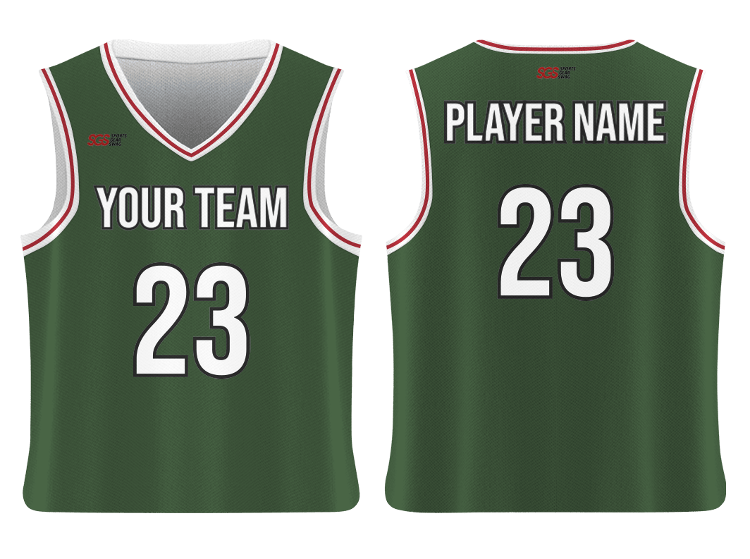 Custom alluring green adult youth unisex basketball jersey - reversible uniform - Jersey