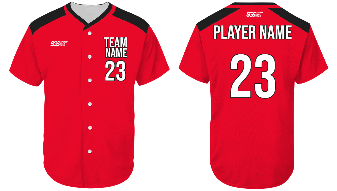 Custom reddish orange adult youth unisex full buttons softball jersey - Jersey