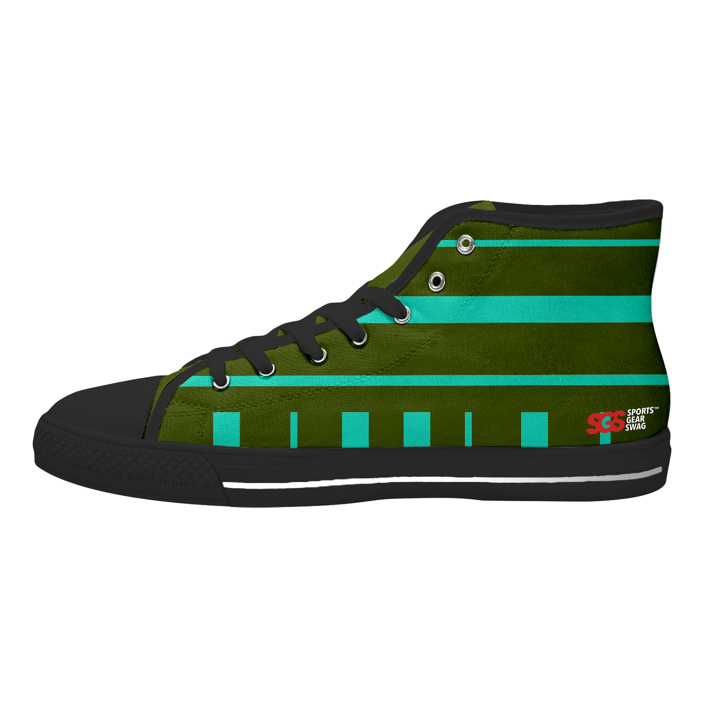 Custom high top canvas shoes black energy surge - High-top-shoes