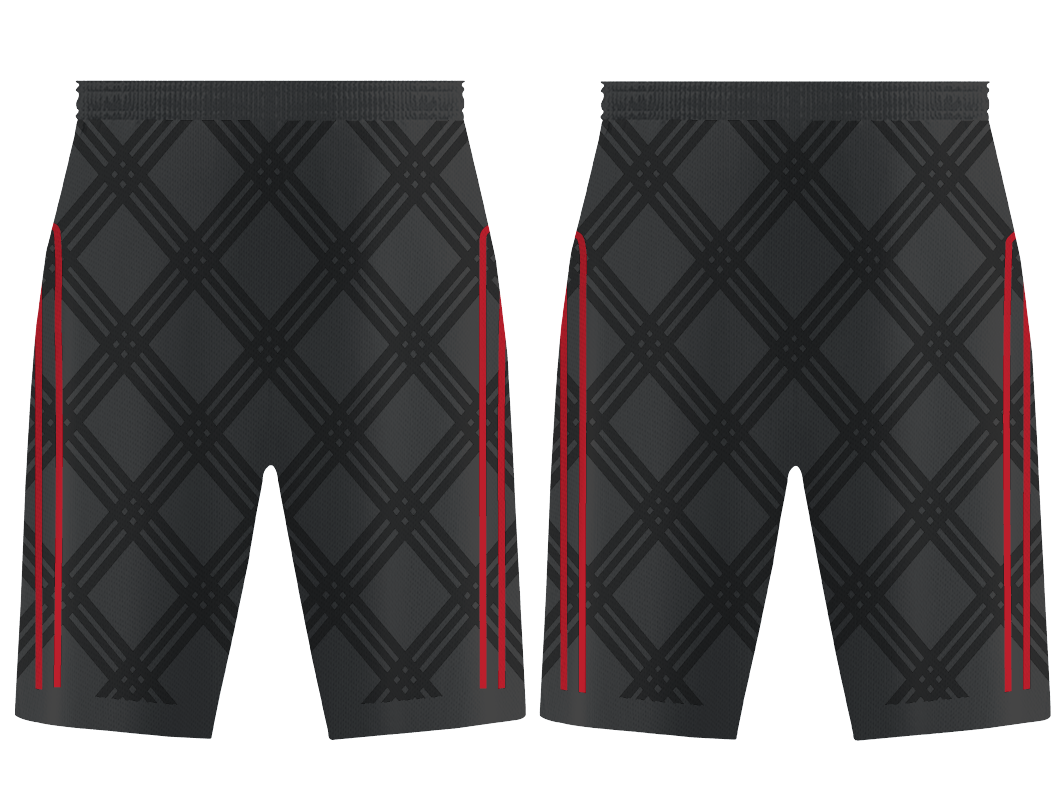 Classic Black Diagonal with red  - Shorts - SHORT