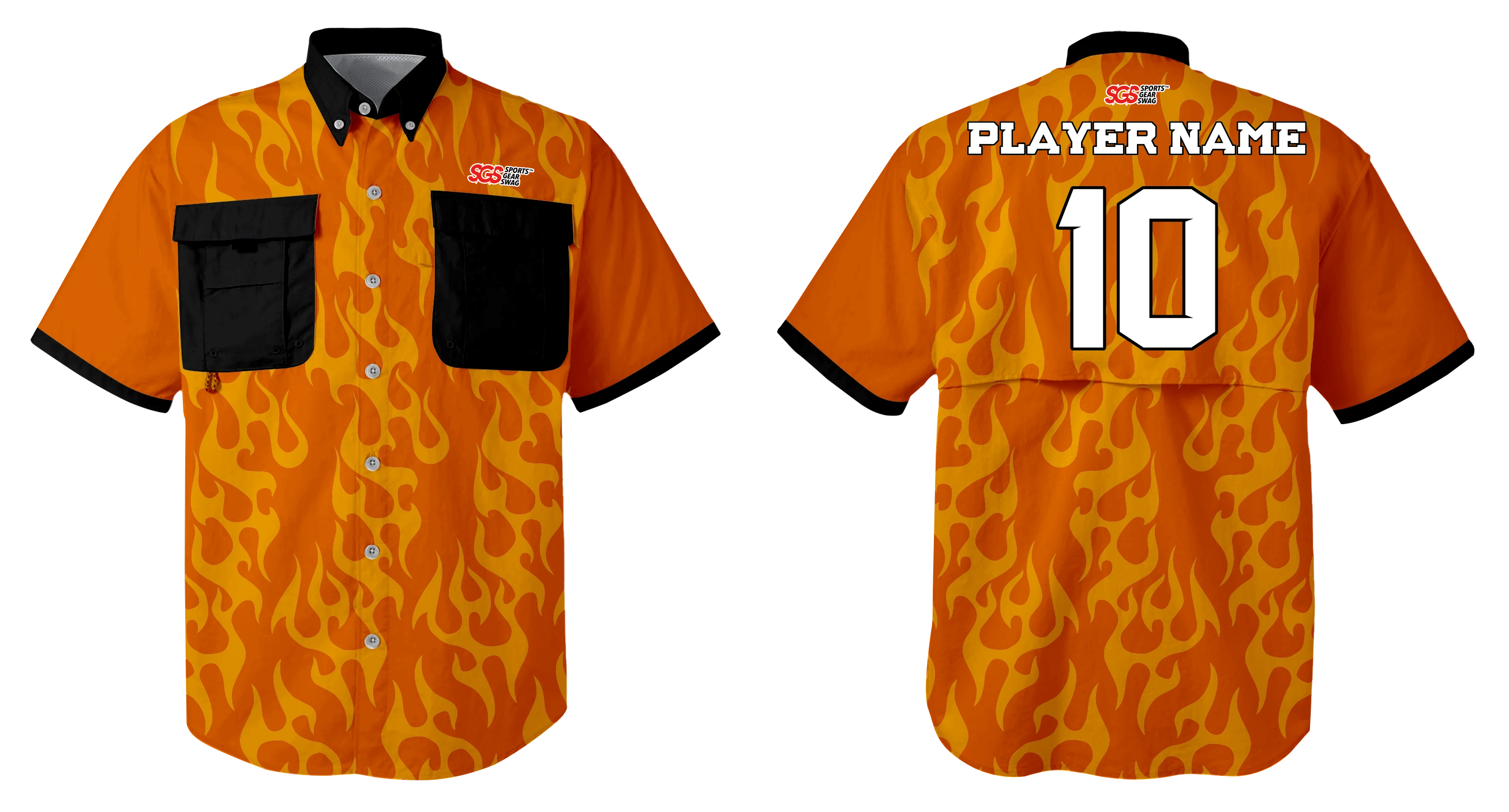 Custom fishing shirt adult youth unisex flamewave fury - Jersey