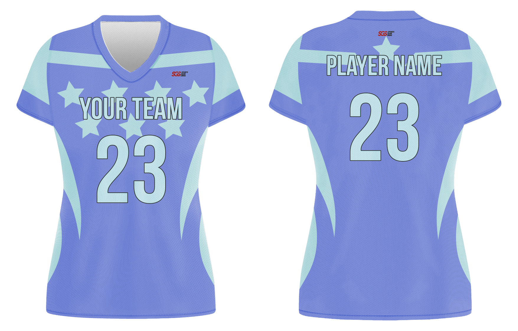 Custom blue stars adult youth volleyball jersey - Jersey