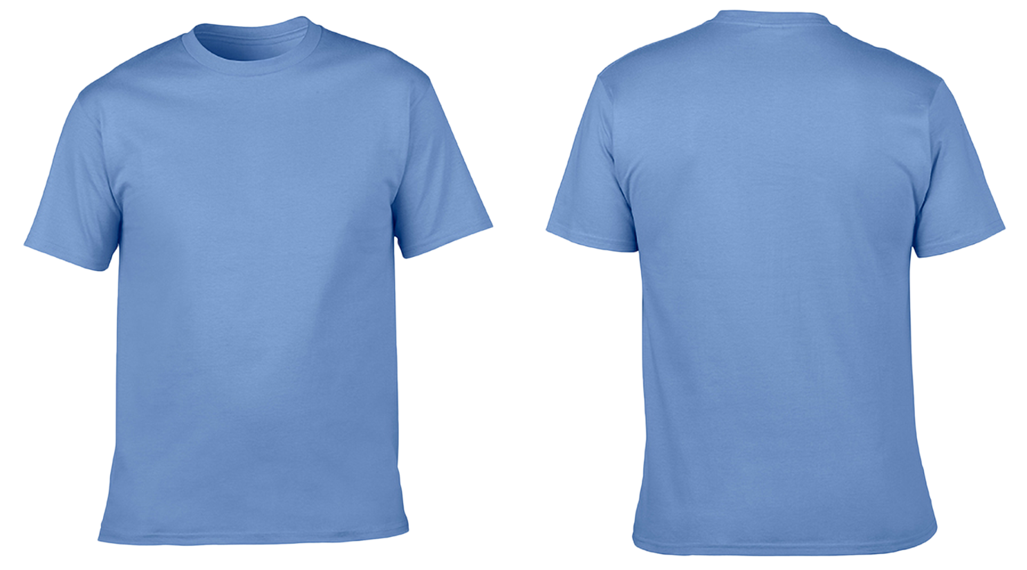 Custom cotton short sleeve shirt adult youth unisex light blue - Cotton-shirt