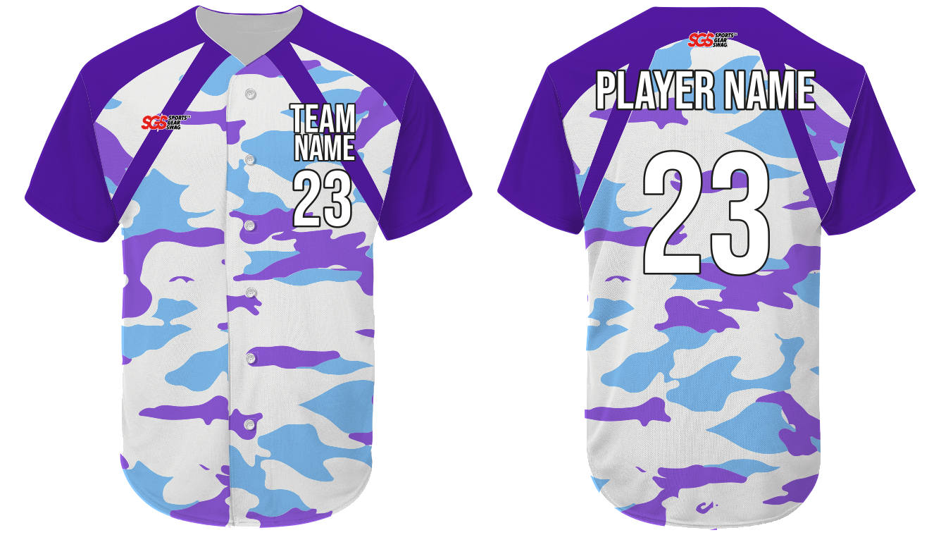 Custom diagonal stripe camo adult youth unisex baseball jersey - Jersey
