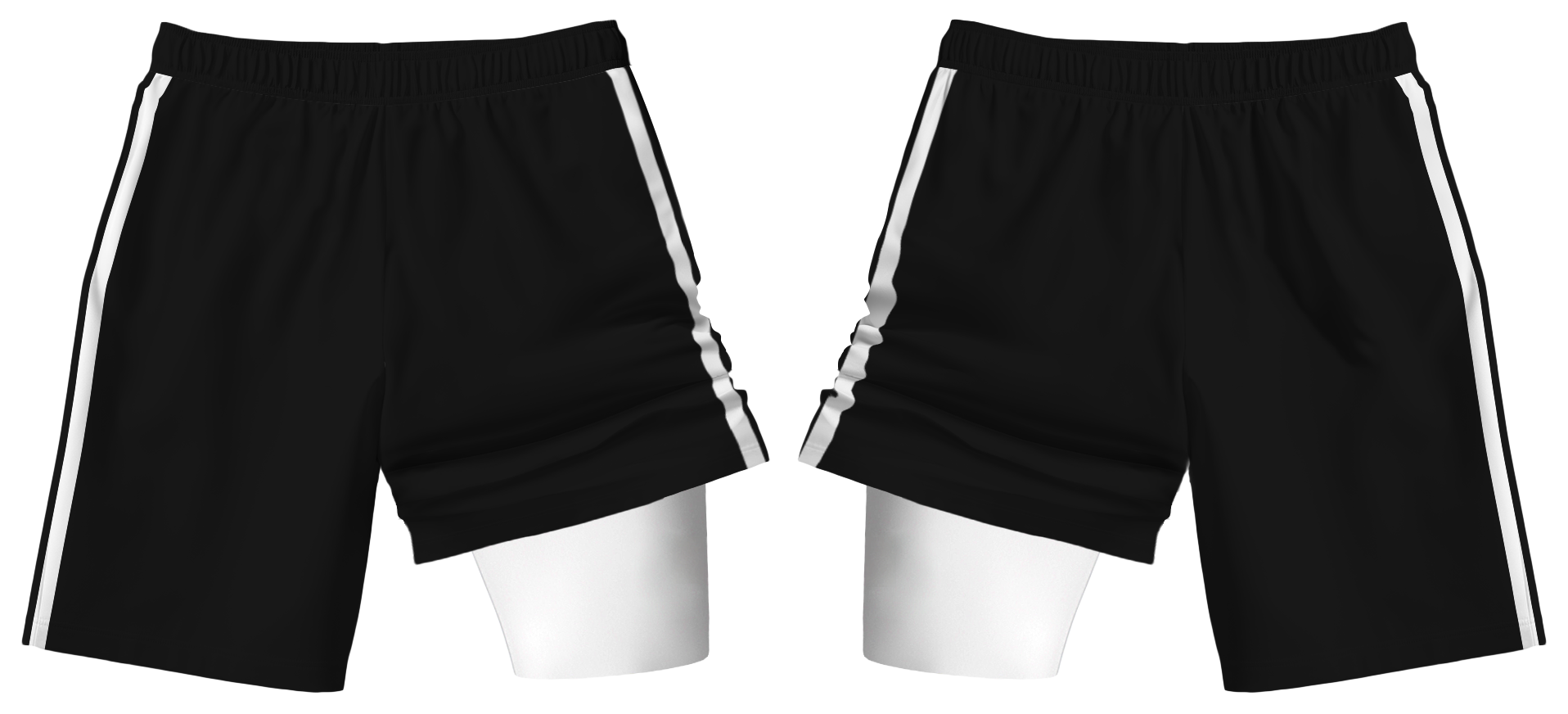 Custom shorts compression tights adult youth unisex black and white - Short