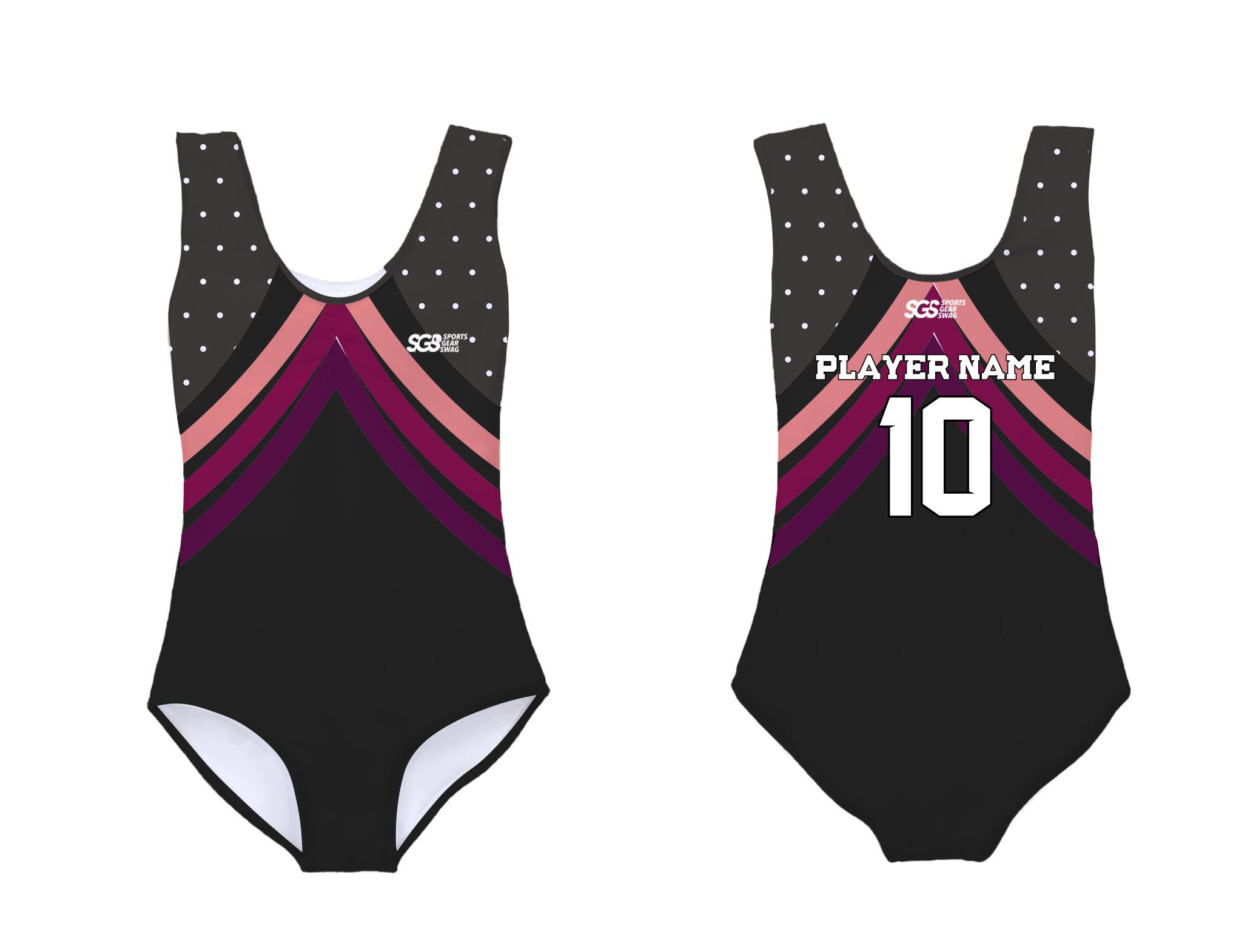 Custom sleeveless gymnastic uniform adult youth chevron dots - Gymnastics-uniforms