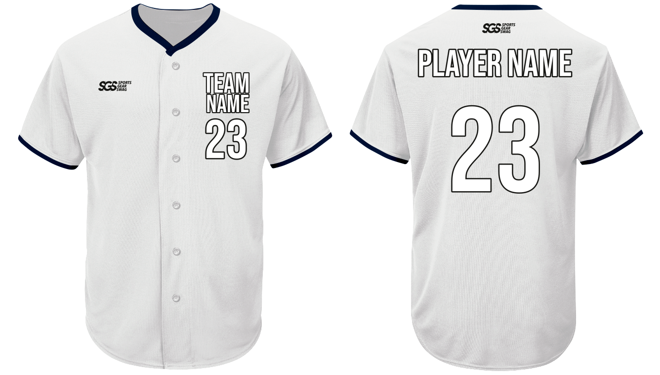 Custom comfortable white adult youth unisex full buttons softball jersey - Jersey