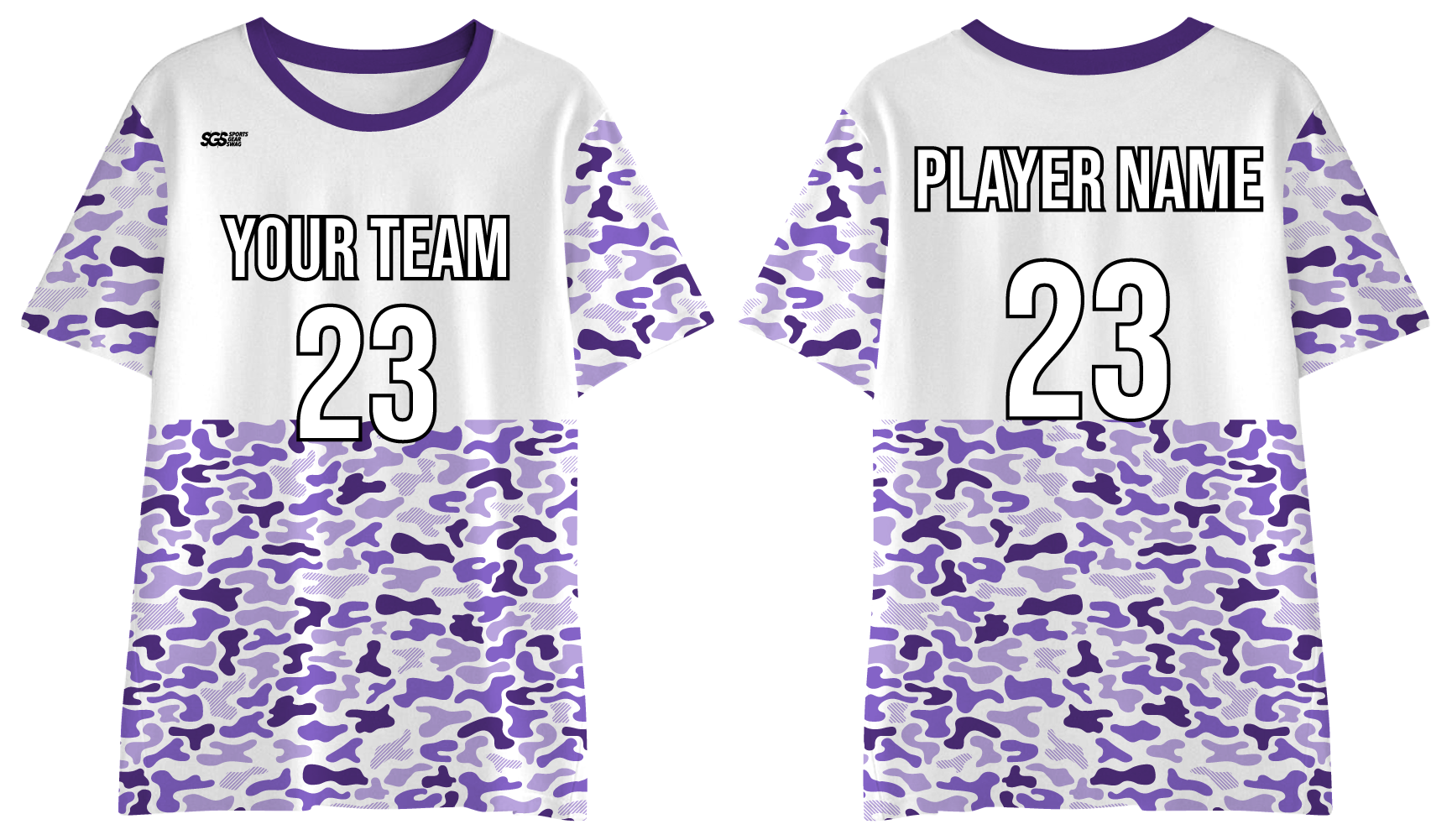 Custom training shirt adult youth unisex lavender camo trim - Shirt