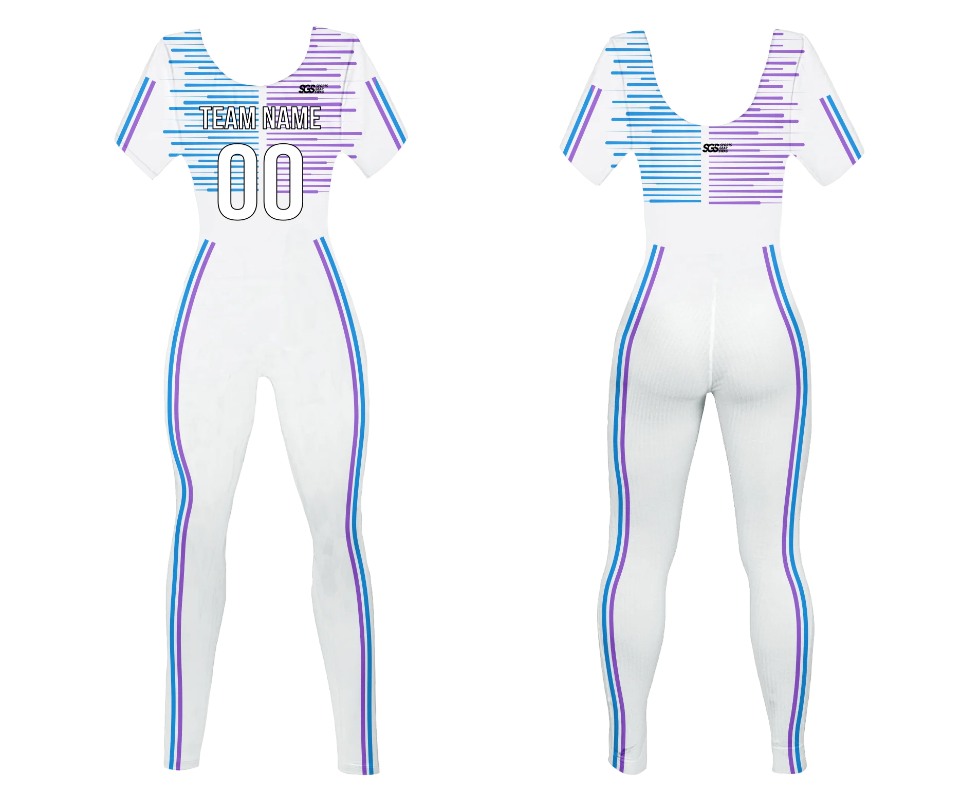 Custom women short sleeve dance bodysuit stripes in harmony - Dance-bodysuits