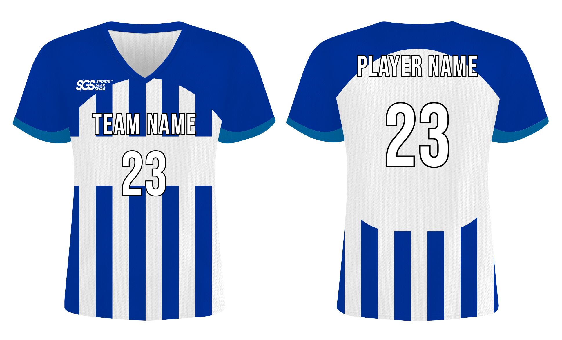 Custom athletic blue and white adult youth unisex soccer jerseys - Jersey