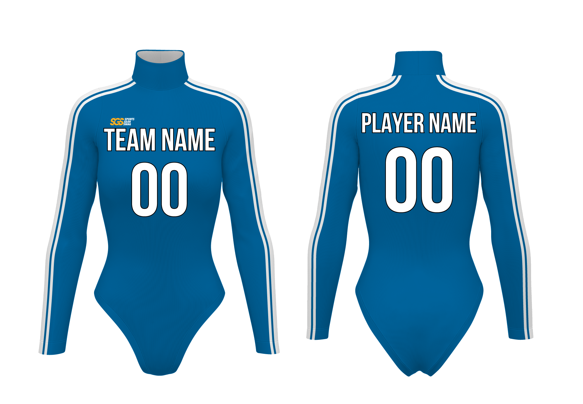 Custom cheerleading bodysuit adult youth nautical flair - Cheerleading-bodysuits