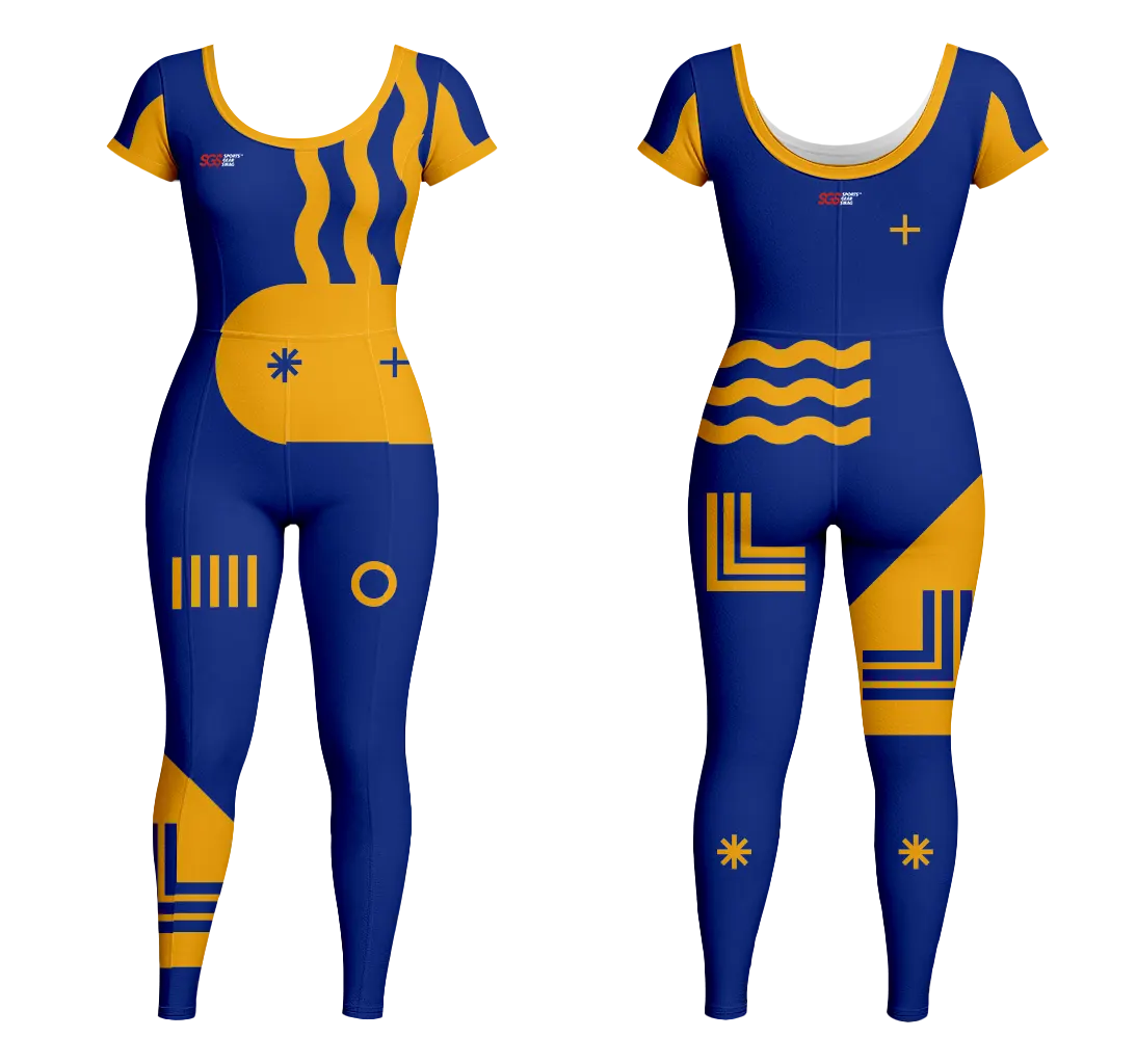 Custom women short sleeve unitards dance uniform linear form - Dance-bodysuits