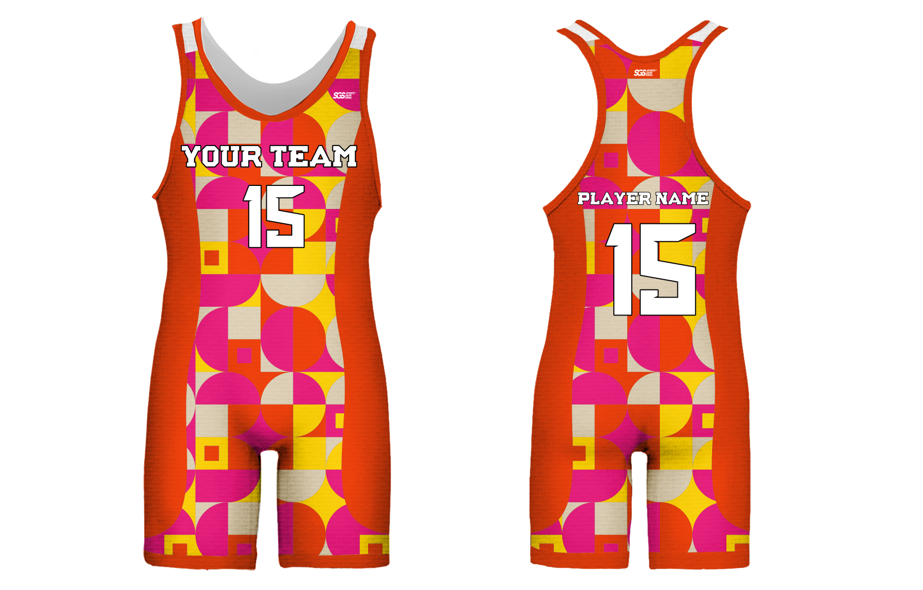 Custom adult youth unisex powerlifting suits abstract shapes - Powerlifting-singlets