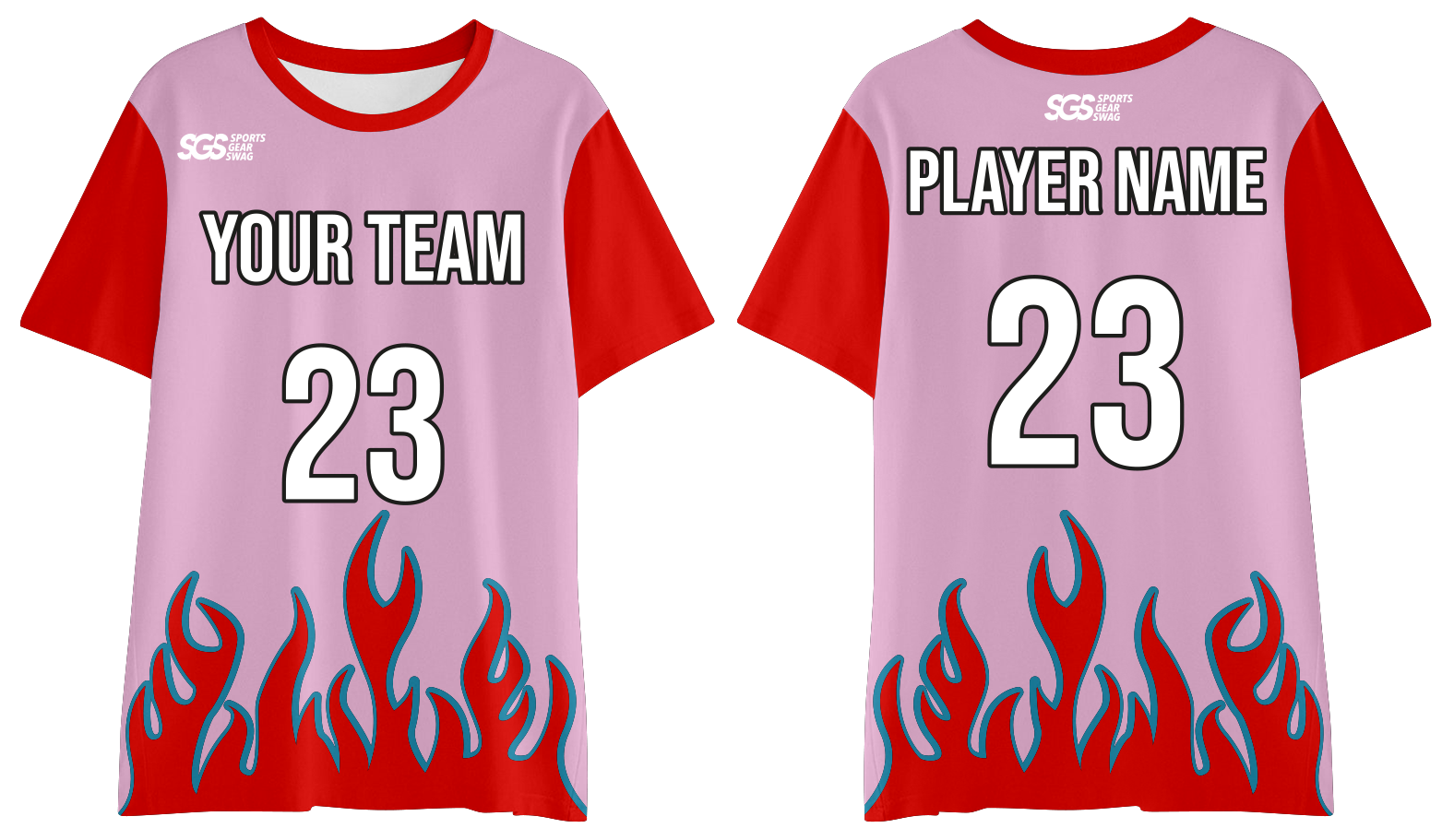 Custom moisture-wicking flames adult youth unisex shirt - Jersey