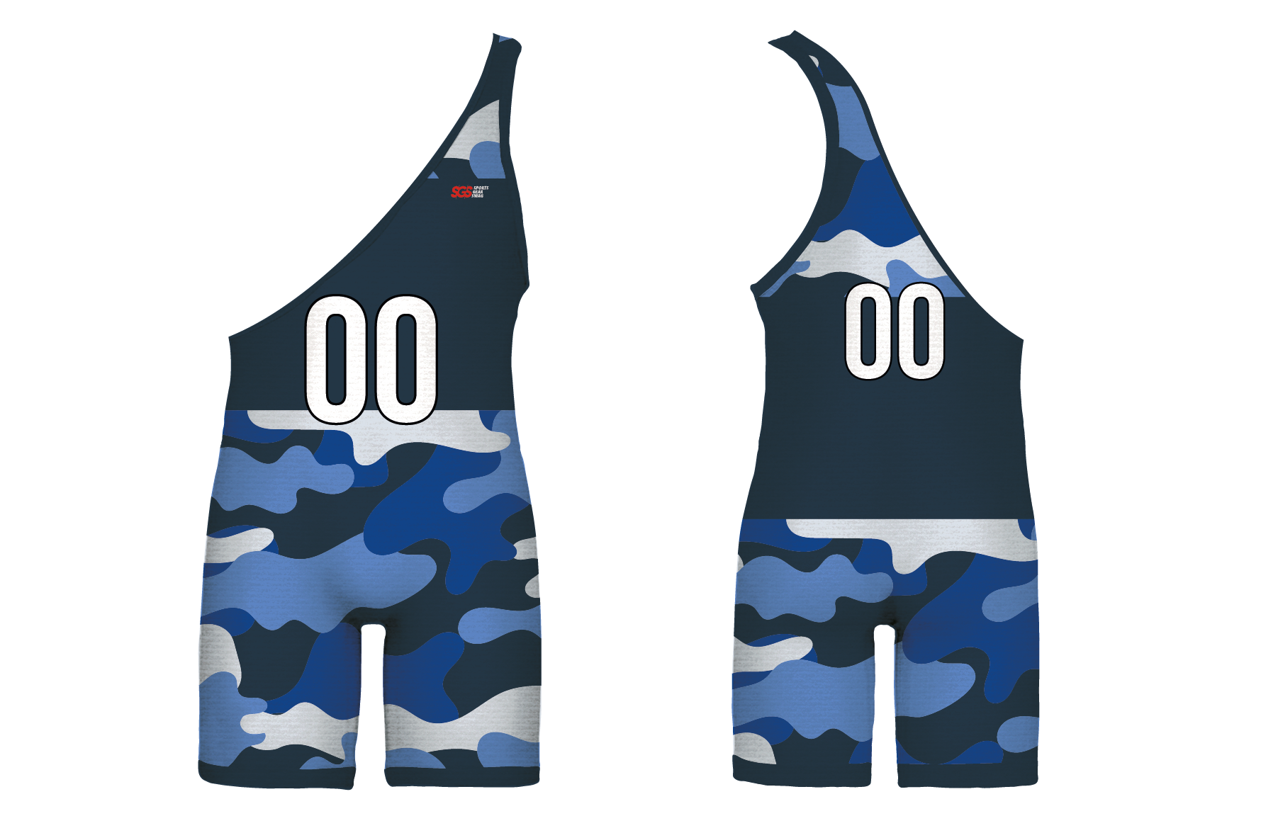 Custom adult youth unisex single strap powerlifting suits cascade blue - Powerlifting-singlets