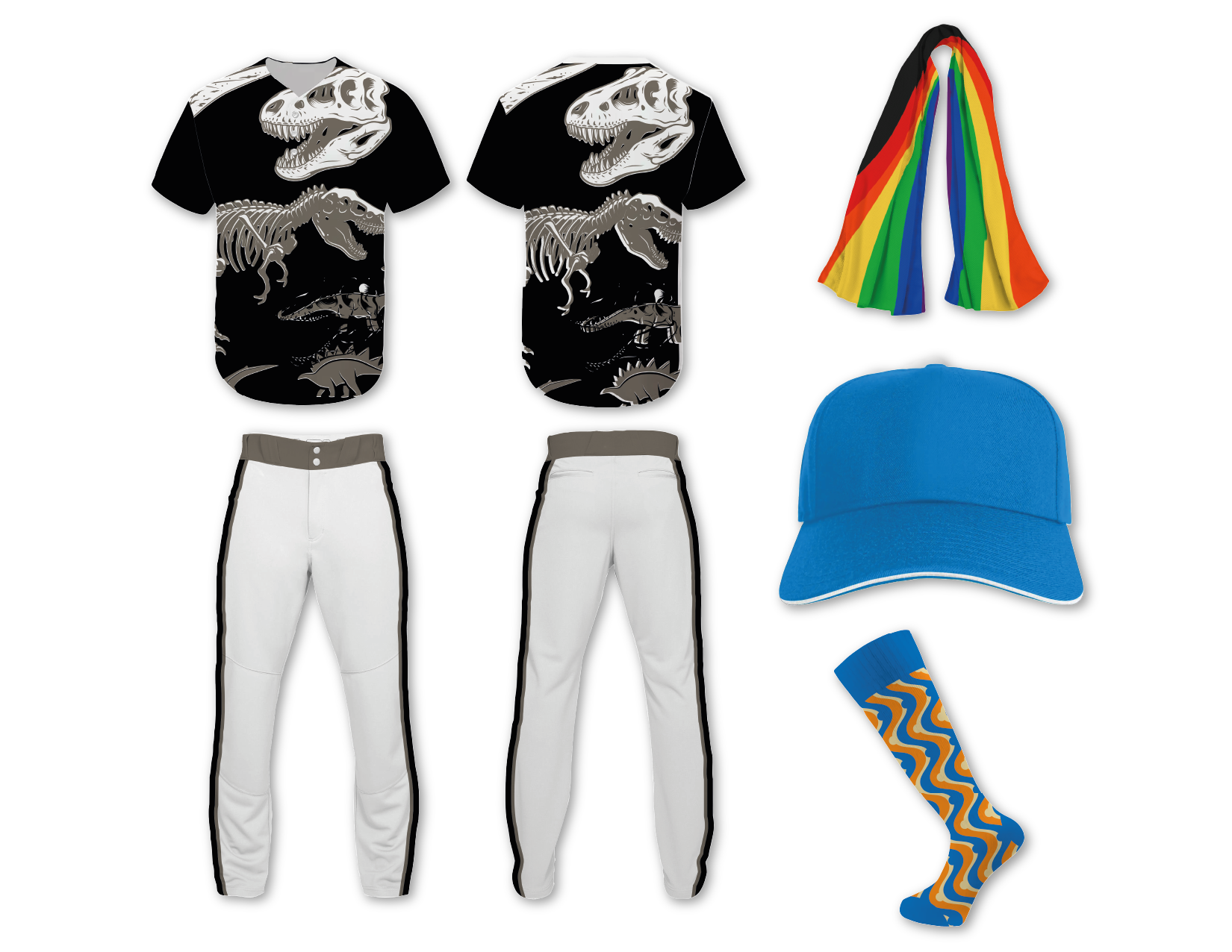 Custom dinosaurs three buttons adult youth unisex softball jersey - Jersey