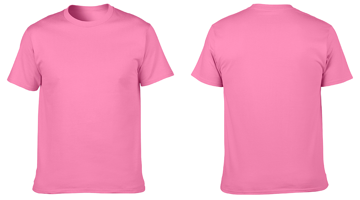 Custom cotton short sleeve shirts adult youth unisex solid pink - Cotton-shirt