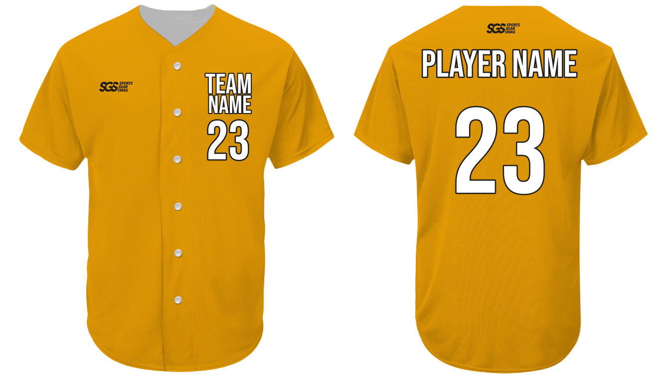 Custom mango yellow adult youth unisex full buttons baseball jersey - Jersey