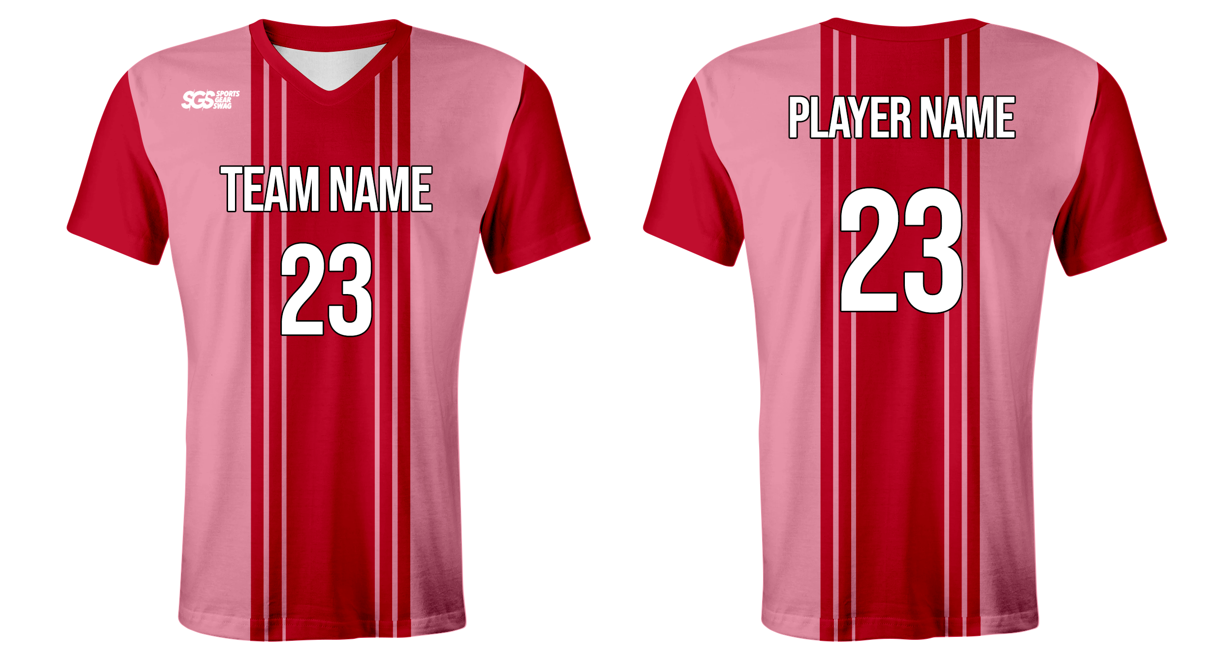 Custom red straight lines youth unisex cheerleading short sleeve tight fit jersey - Jersey