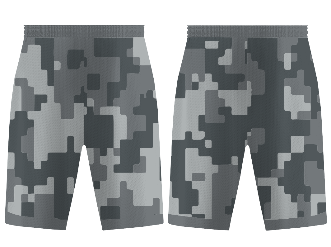 Custom pixelated camo adult youth unisex basketball shorts - reversible uniform - Short