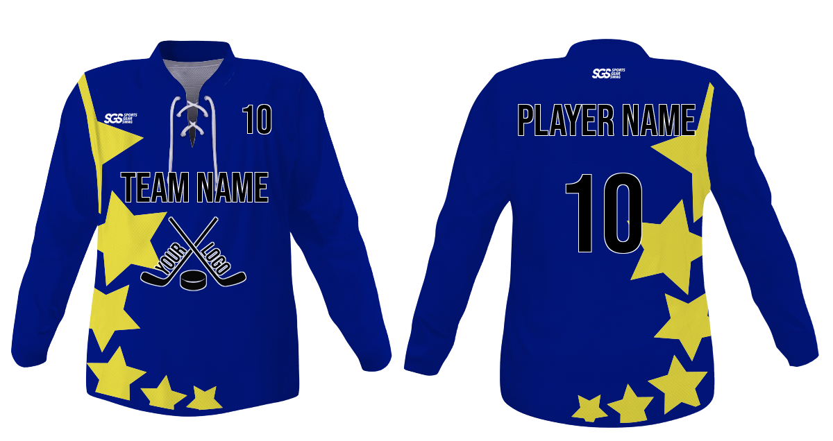 Custom side stars youth unisex hockey jersey laces - Jersey