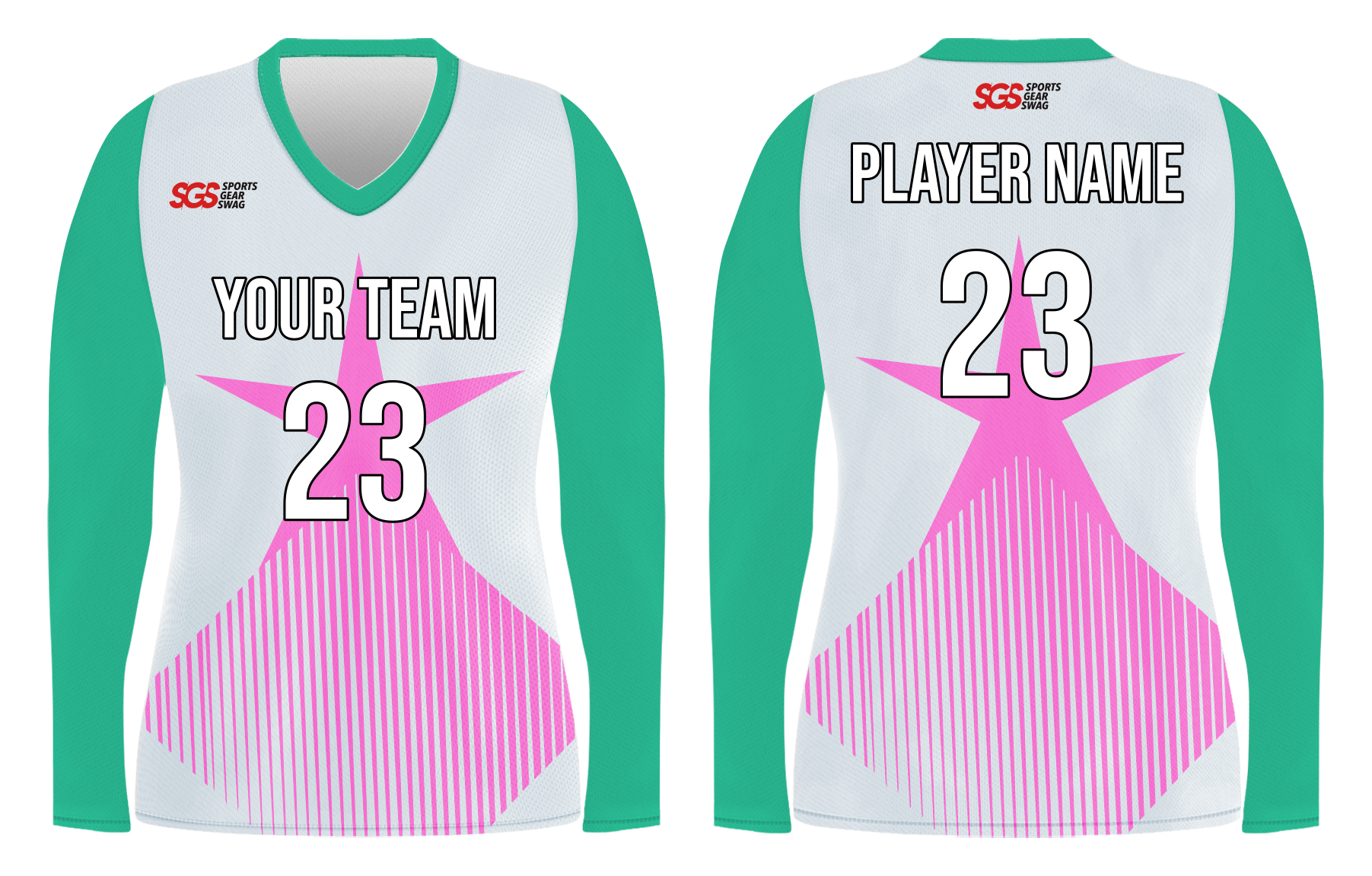 Custom star shade adult youth unisex volleyball  long sleeve jersey - Jersey