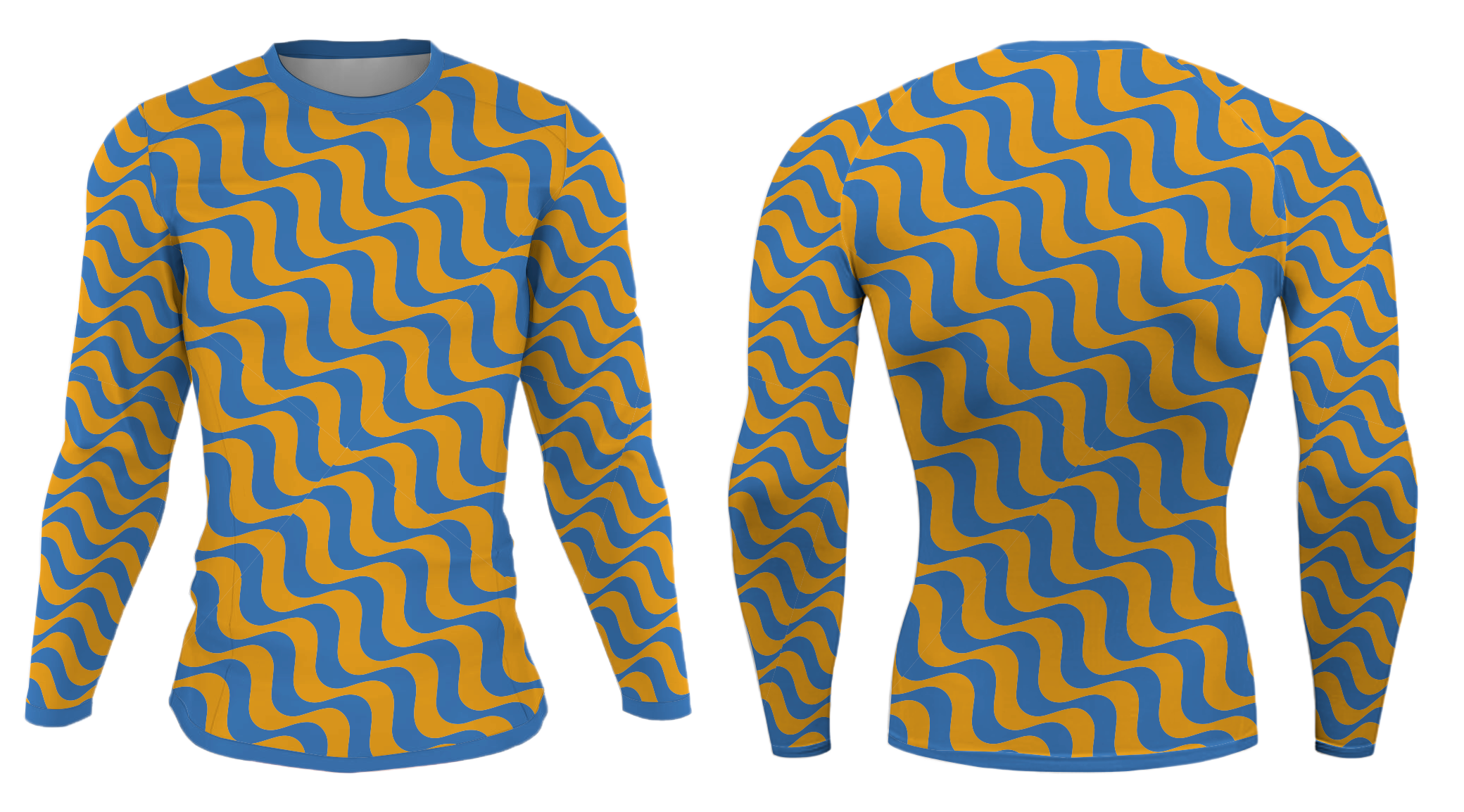Custom diagonal zig zag adult youth unisex long sleeve compression shirts - Compression-shirts