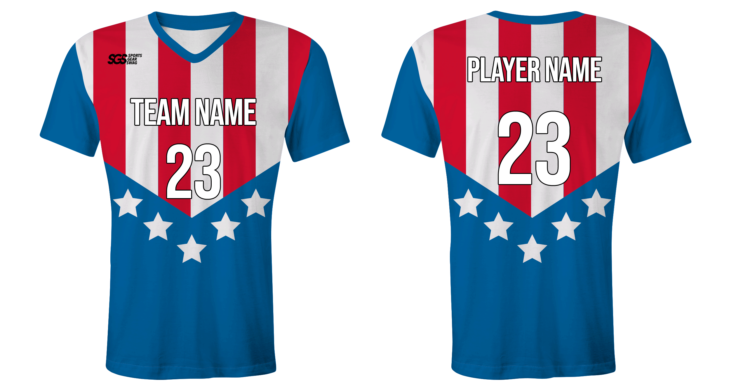 Custom five stars youth unisex cheerleading short sleeve tight fit jersey - Jersey